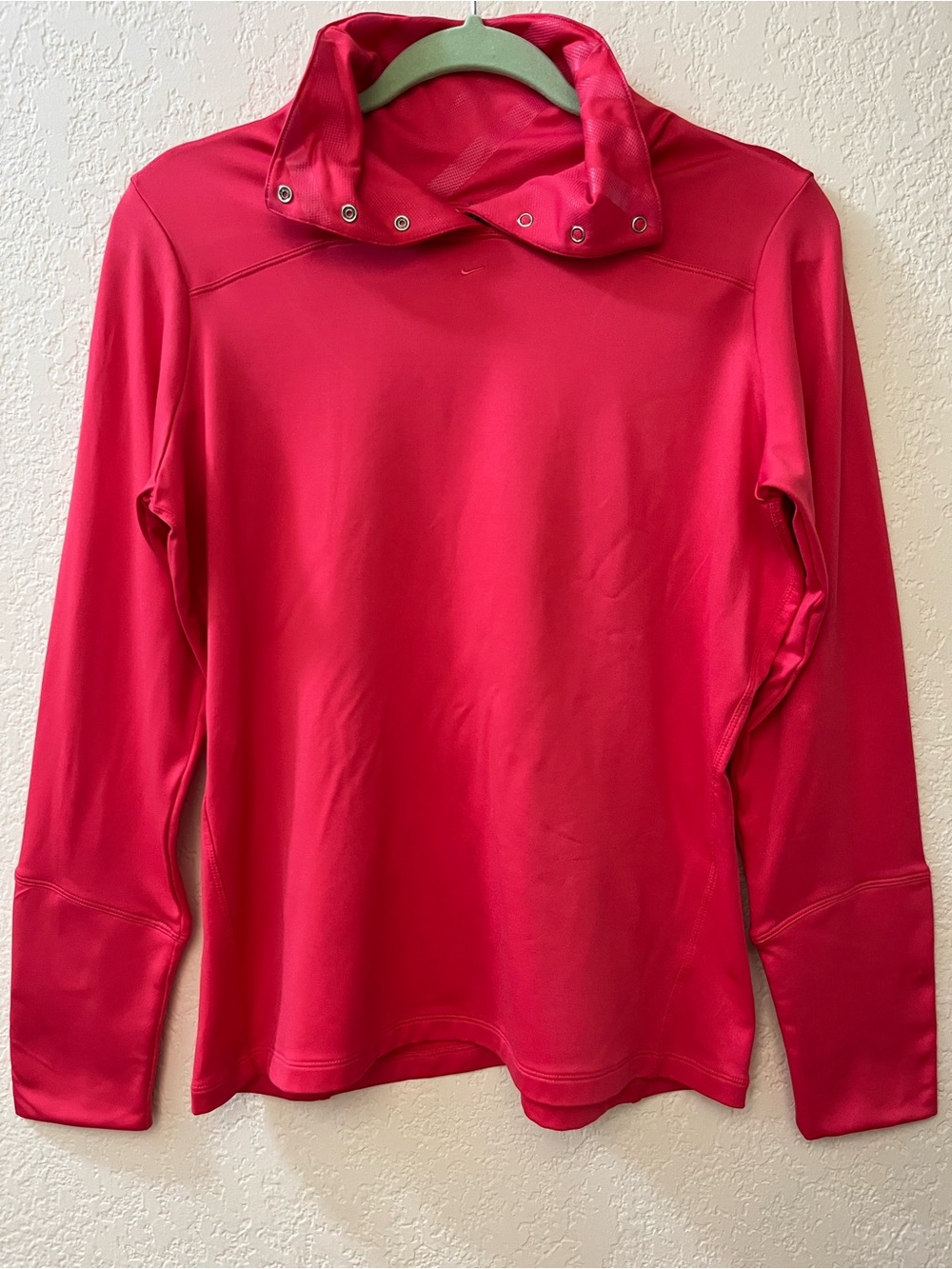 Women’s Nike golf dri-fit assymetric snap collar long sleeve atheltic pull over